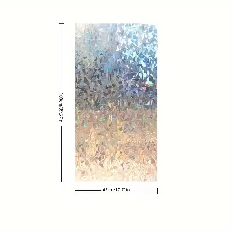 1pc Colorful Crescent Geometric Pattern Electrostatic Glass Window Film Office Bedroom Bathroom Home Decor window film