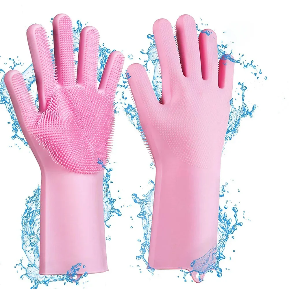 Pet Grooming Cleaning Gloves Dog Cat Bathing Shampoo Glove Scrubber Magic Dishwashing Cleanner Sponge Silicon Hair Removal Glove pet grooming gloves pet hair remover gloves