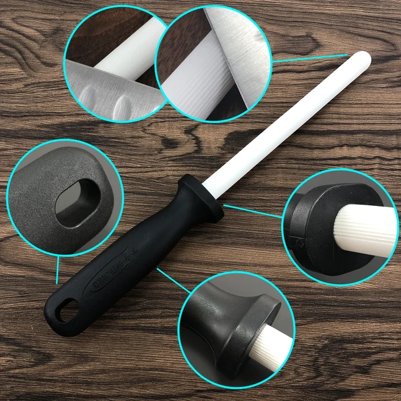 Musats 6 inch Ceramic Sharpening Rod knife sharpener ABS Handle Honing for Knives Sharpening steel,knife sharpener