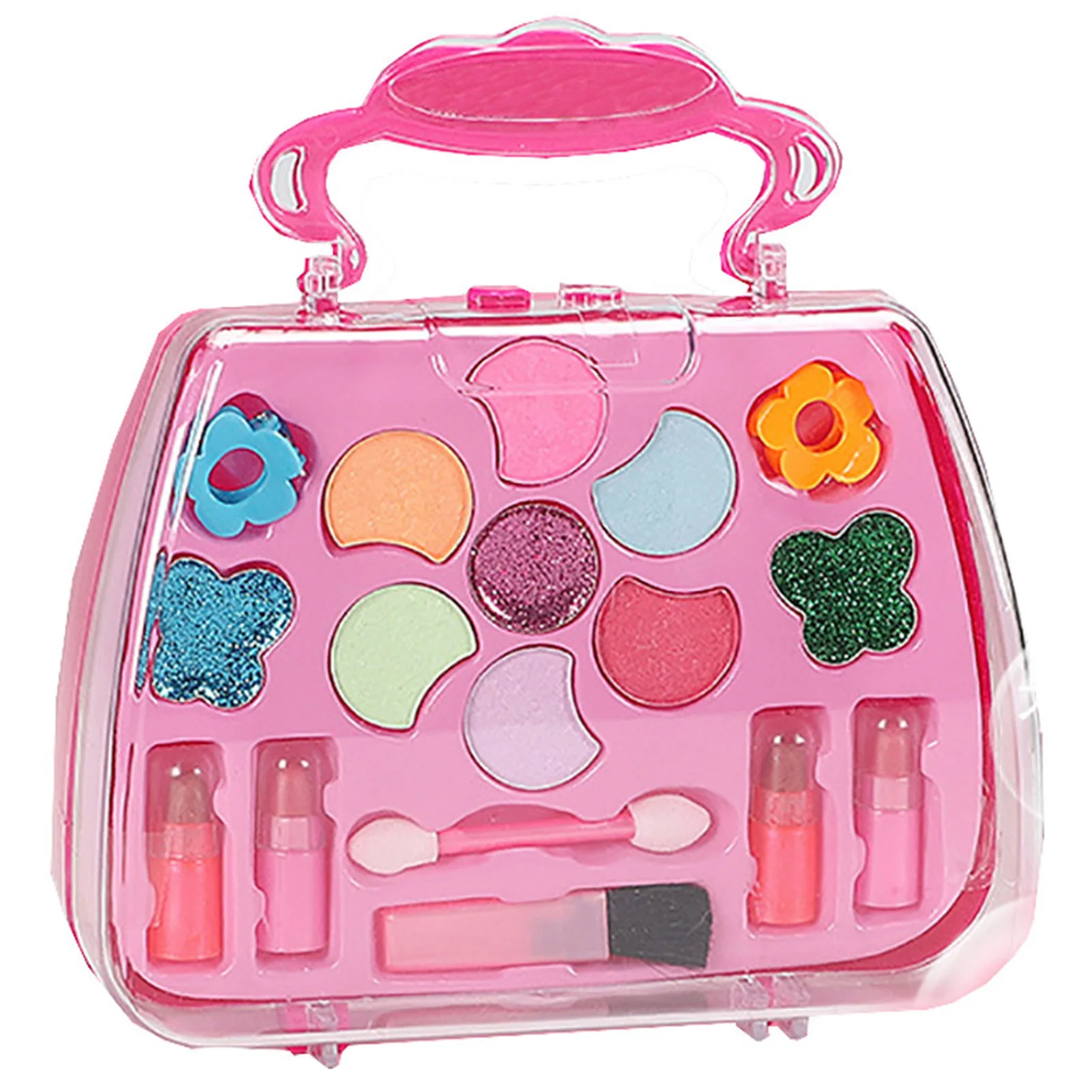 

Girl Toys Real Cosmetic Makeup Set Washable Makeup Toy Set with Portable Makeup Box for Little Girls Birthday Gift