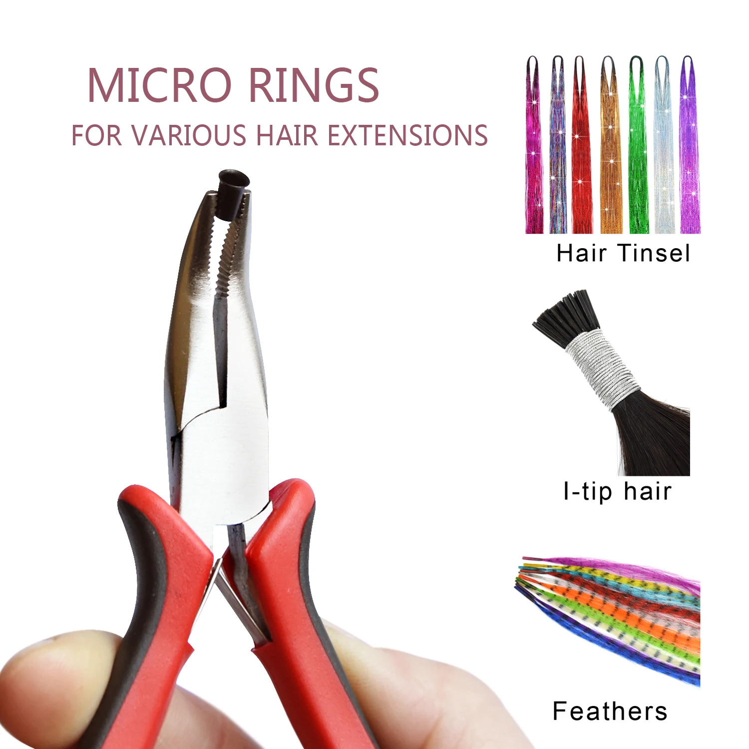 1000개 헤어 익스텐션 3.4mm 튜브 블랙/다크 브라운 구리 헤어 링 비즈 유로 락 플레어드 마이크로 비즈 링