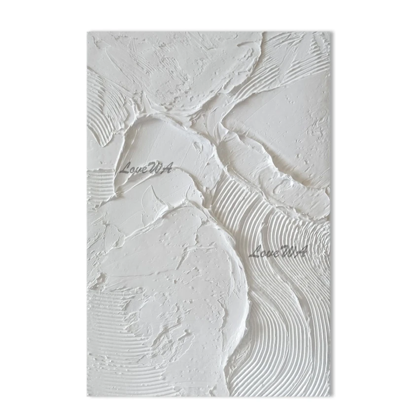 thumbnail image 1 of Pintura al óleo pintada a mano con líneas abstractas blancas y gruesas, decoración de pared moderna, diseño gris, pinturas acrílicas, lienzo artístico para pared, 1 of 5