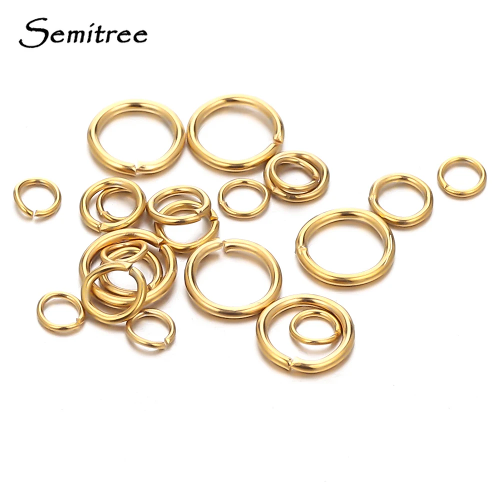 100pcs Stainless Steel Real Gold Color Plating Jump Rings Split