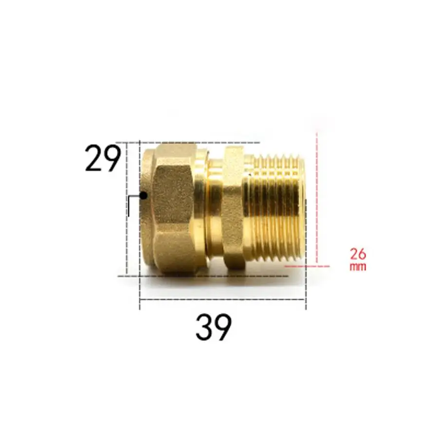 

Fit 16/20mm ID/OD PEX-AL-PEX Tube x 3/4" BSPP Male Brass Pipe Fitting Coupling Connector Adapter