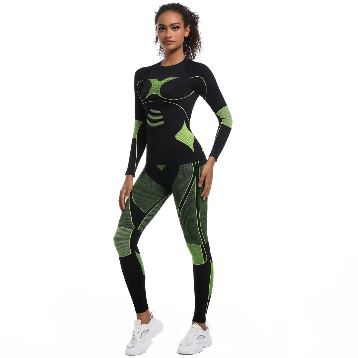 Women Girl Skiing Underwear Set Fitness Workout Thermal Gym Ski Snowboarding Sport Running Yoga Exercise Suit Long Johns 01 4