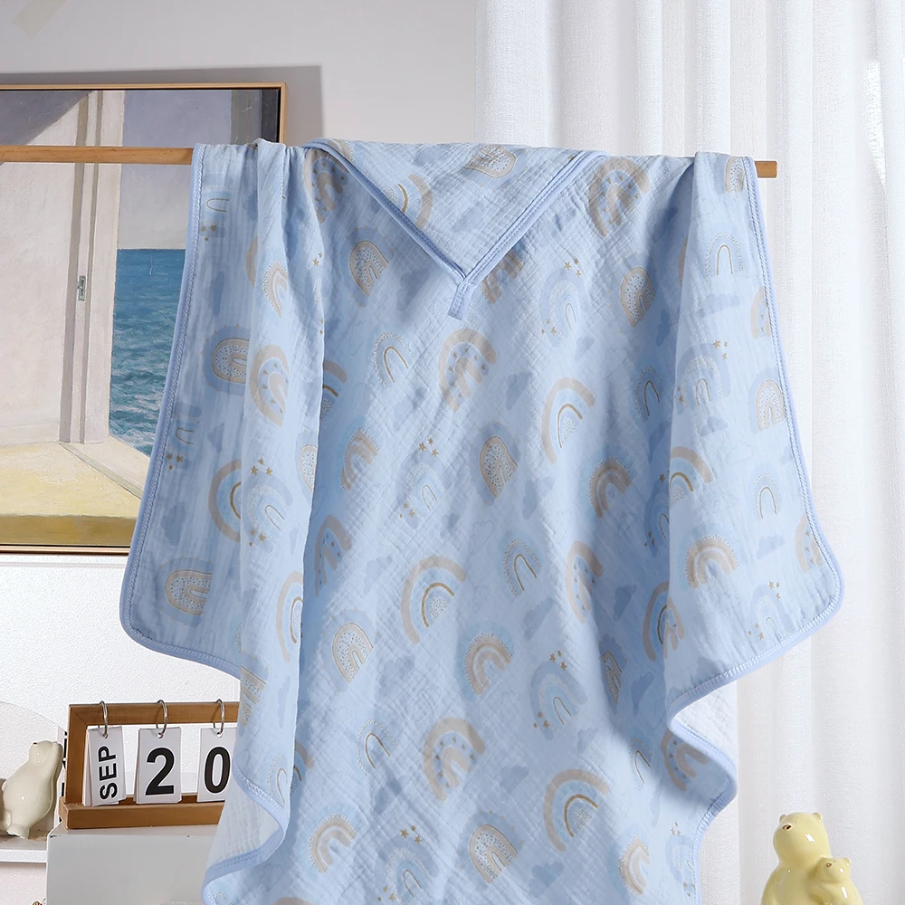 HappyFlute New Prints One Piece 85*85CM Rope&Hodded Design Super Soft Cotton Fabric MultiPurpose Use Baby Bathrobe