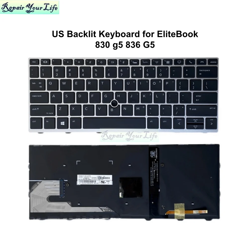 Teclado Retroiluminado para hp Elitebook Eua e Espanhol Eua e Espanhol 836 g5 g6 730 735 g5 g6 Teclado Notebook Eua L13697071 Novo - Imagem 6