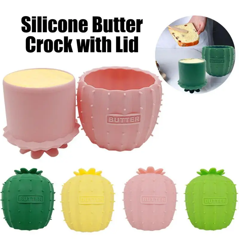 French Butter Crock Silicone Butter Crock Covered Dish With Lid Holder Dish For Kitchen