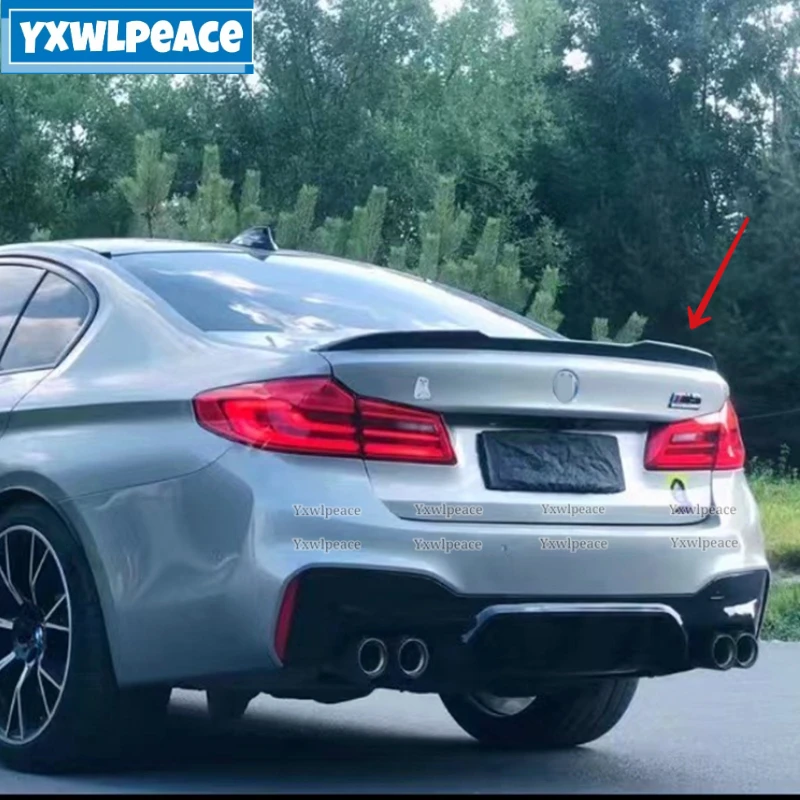 

For BMW 5 Series G30 F90 M5 2018 2019 20 21 2022 Spoiler ABS Plastic Primer Color Pro Style Rear Trunk Lip Spoiler Car Styling