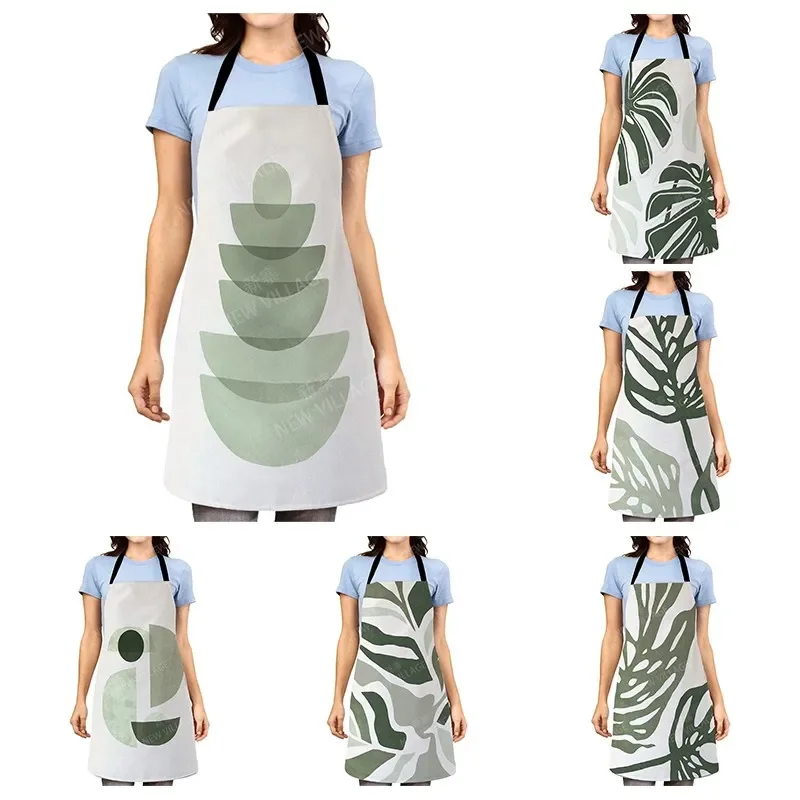 

Женский кухонный фартук, оригинальный Детский водонепроницаемый фартук для работы принцессы, официанта, маслостойкий, в скандинавском стиле, бохо, растения