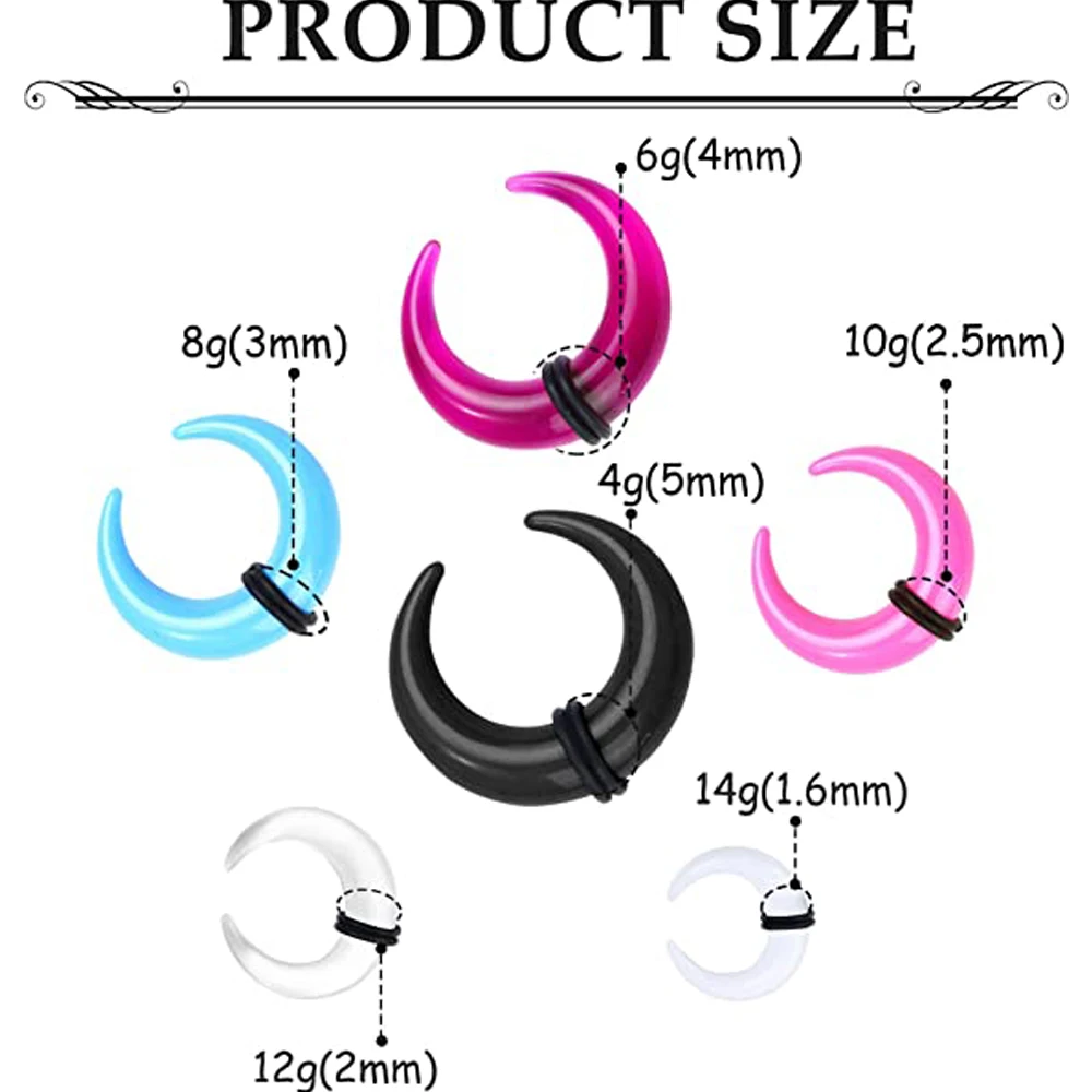Ear Body Piercing Kit 8 PCS Acrylic Tapers Spiral Taper Tunnels Septum Horn Ear Expansions For Men Women Body Jewelry
