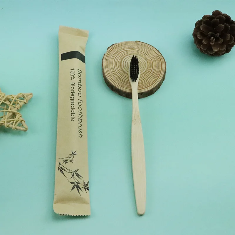 Eco-Friendly Bamboo Toothbrush Set with Custom Engraving - 100-Pack of Reusable Wooden Soft Brushes