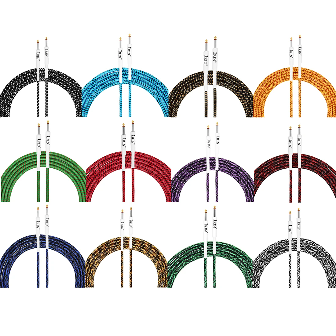 IRIN Braided Noise Reduction Guitar Cable with Double Straight Head Connector