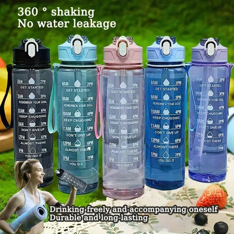 27oz Leakproof BPA-Free Sport Bottle w/Timer, Colorful for Outdoor/Gym, Xmas/Bday Gift