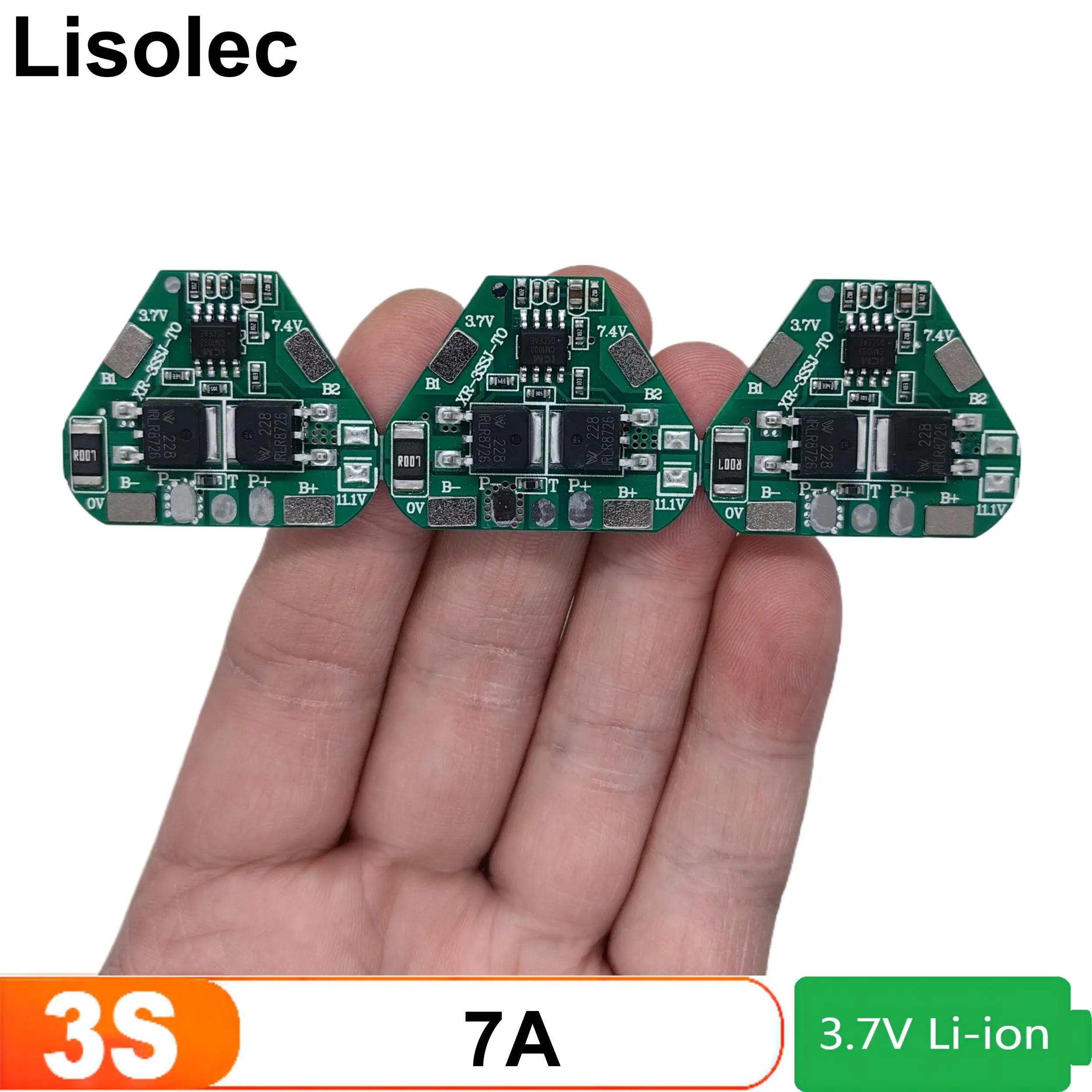 Lot de 3 BMS 3S 12V 7A pour batteries lithium, emballage et disposition
