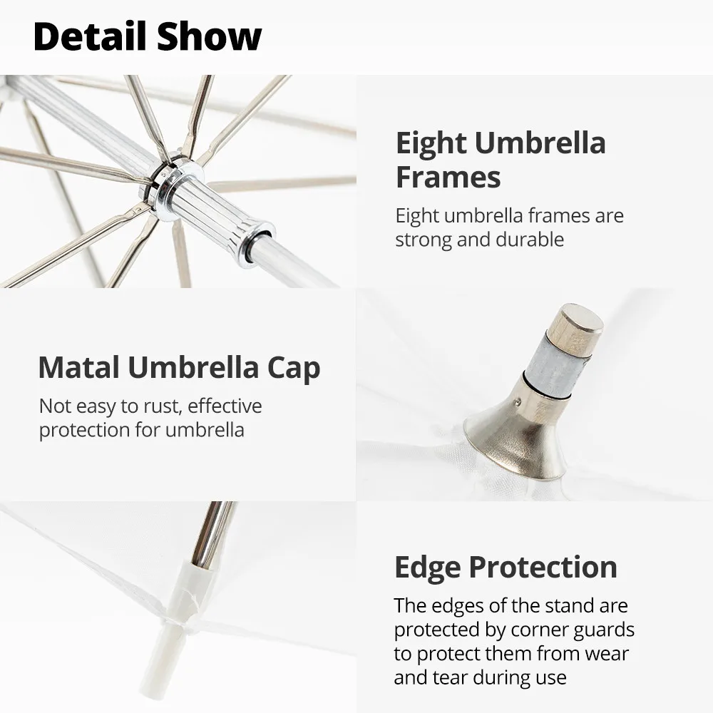 AMBITFUL 스튜디오 플래시 스트로브 조명용 반투명 우산, 화이트 소프트 디퓨저, 스튜디오 사진 우산, 83cm, 98cm, 107cm