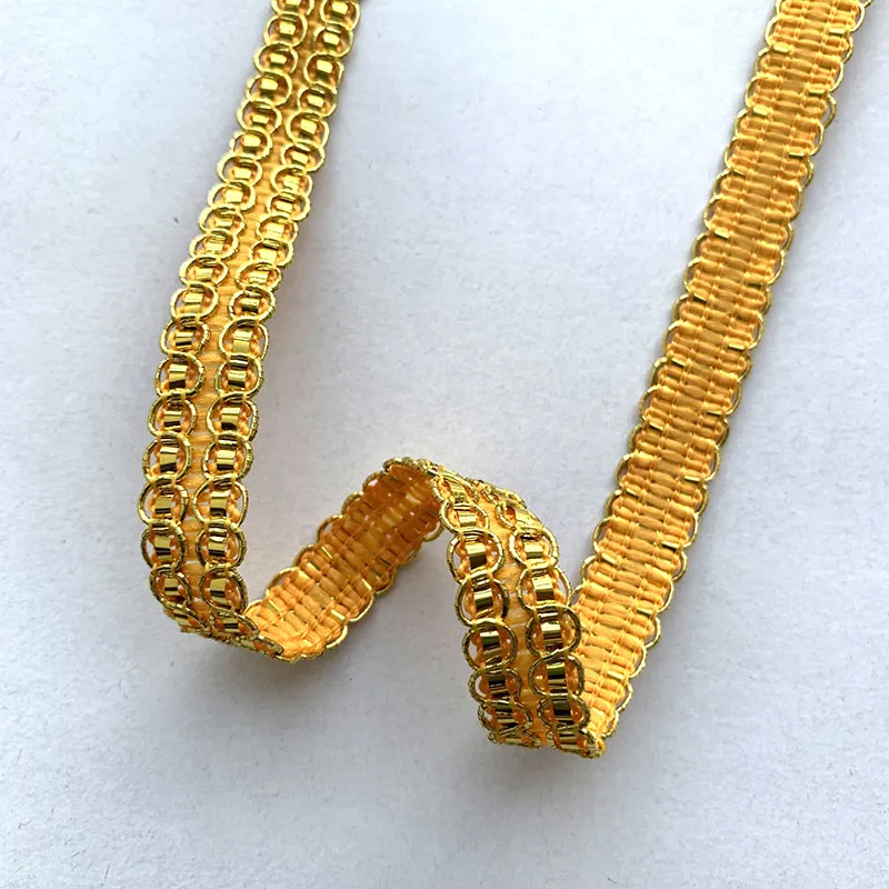 5m/16.4ft Each Pack Gold Silver Lace trims Weaving centipede Festive Decoration Handmade DIY sewing dress Crafts sequin ribbons