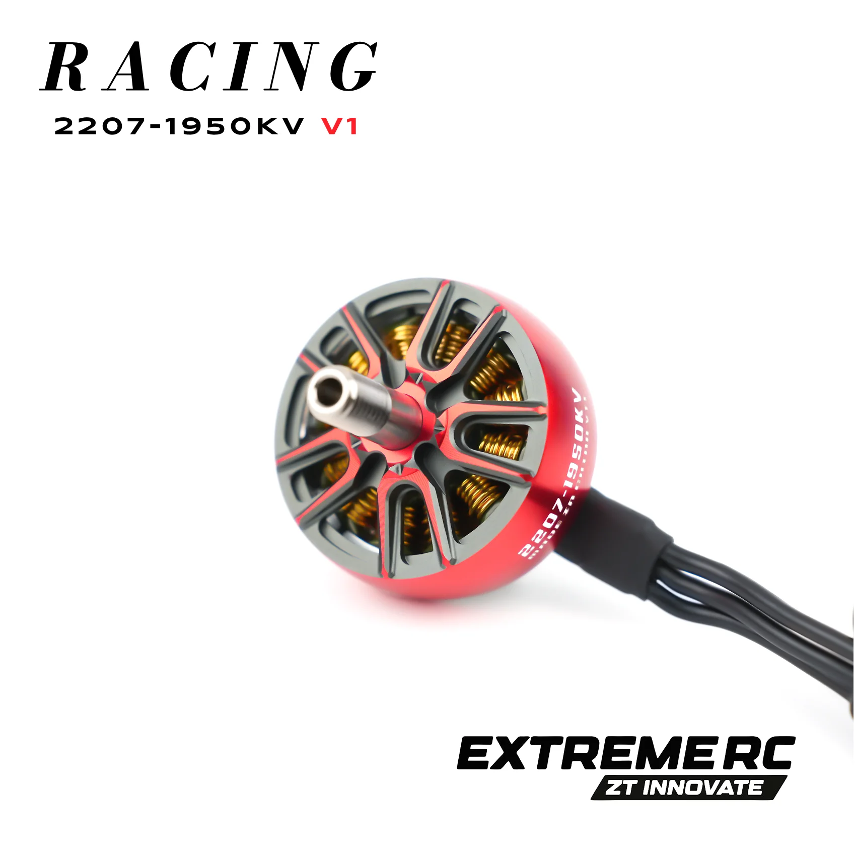 Quatre moteurs brushless 2207 1950KV 4-6S pour drone FPV course 5 pouces, disposés côte à côte
