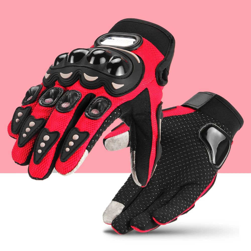 

Red Motorcycle Gloves Touch Screen Motocross Motorbiker Gloves Non-slip Riding Gloves Protective Anti-fall Guantes Moto M-2XL