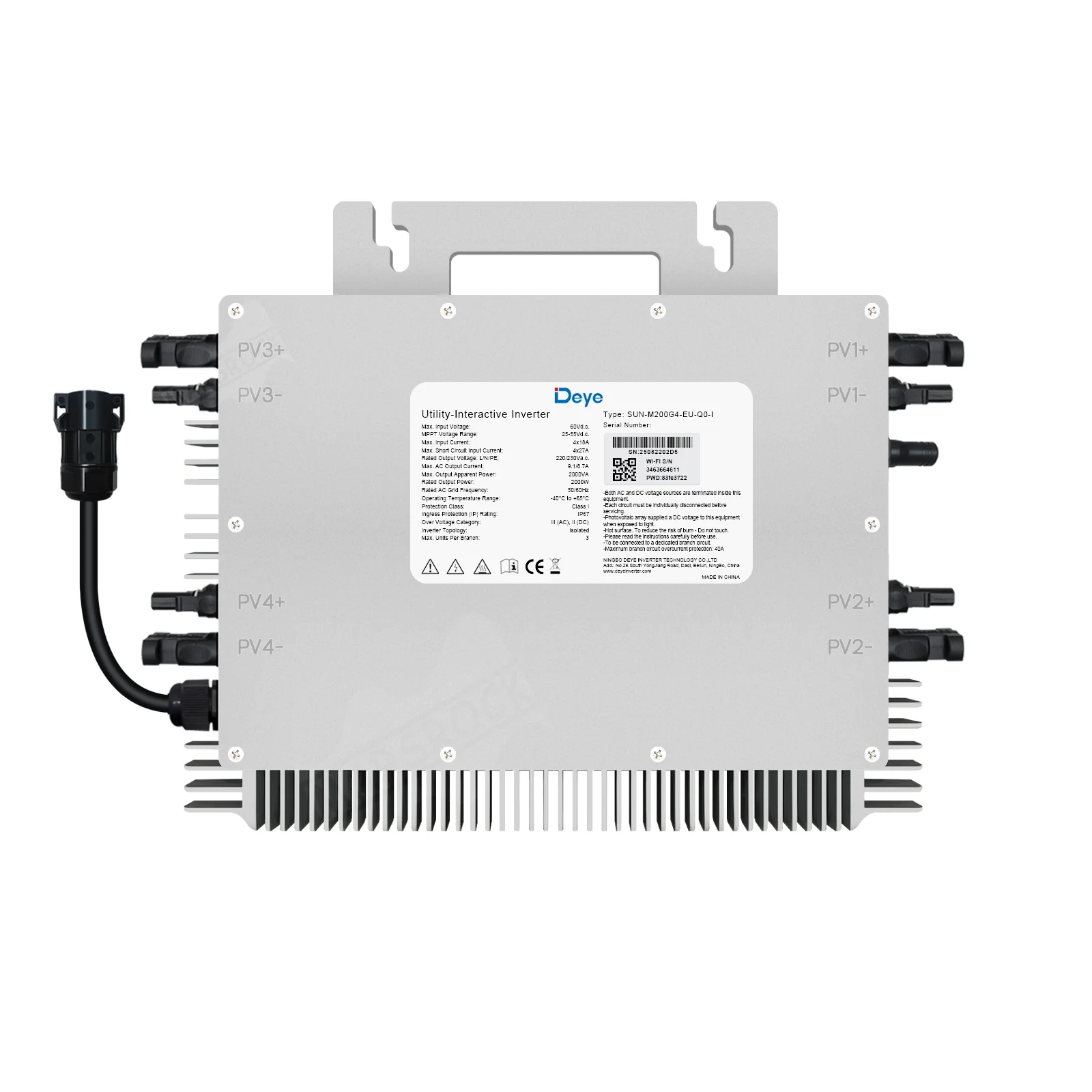 2000W Deye MPPT Solar-Mikrowechselrichter DC20-60V 230VAC mit Anti-Rückfluss-Funktion, unterstützt 4 Stück 210-700W PV-Module. Versand aus der EU. – Detail 11