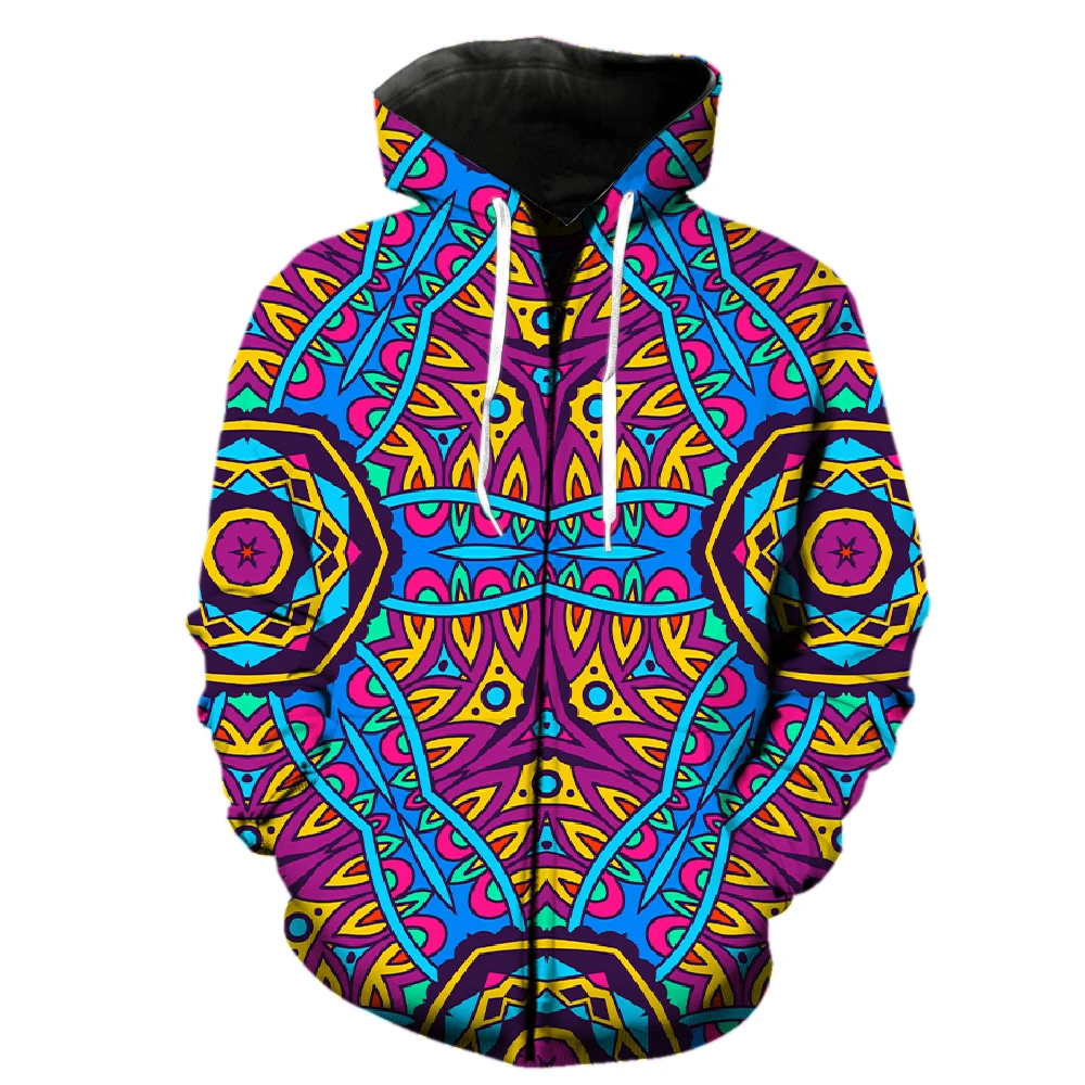 

Retro National Style Men's Zipper Hoodie Teens Fashion Oversized With Hood Jackets Streetwear Spring Tops Casual Funny Harajuku