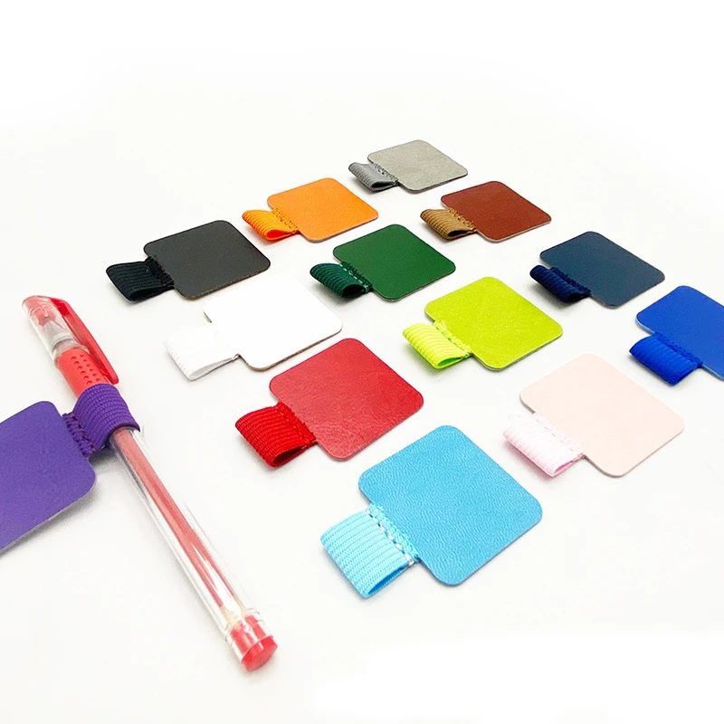 Pencil Clip PU Leather Pen Holder for Pencil Books Notebooks