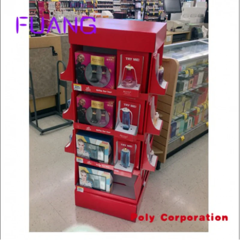 Custom  Retail POP cardboard floor counter pallet fragrance bottle paper display unit perfume display stand