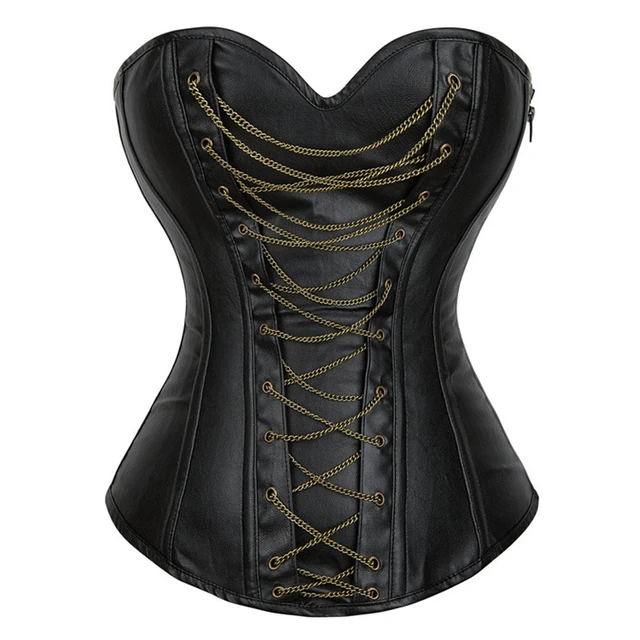 Red and black steampunk corset - Over the Bust Corset – Miss Leather Online