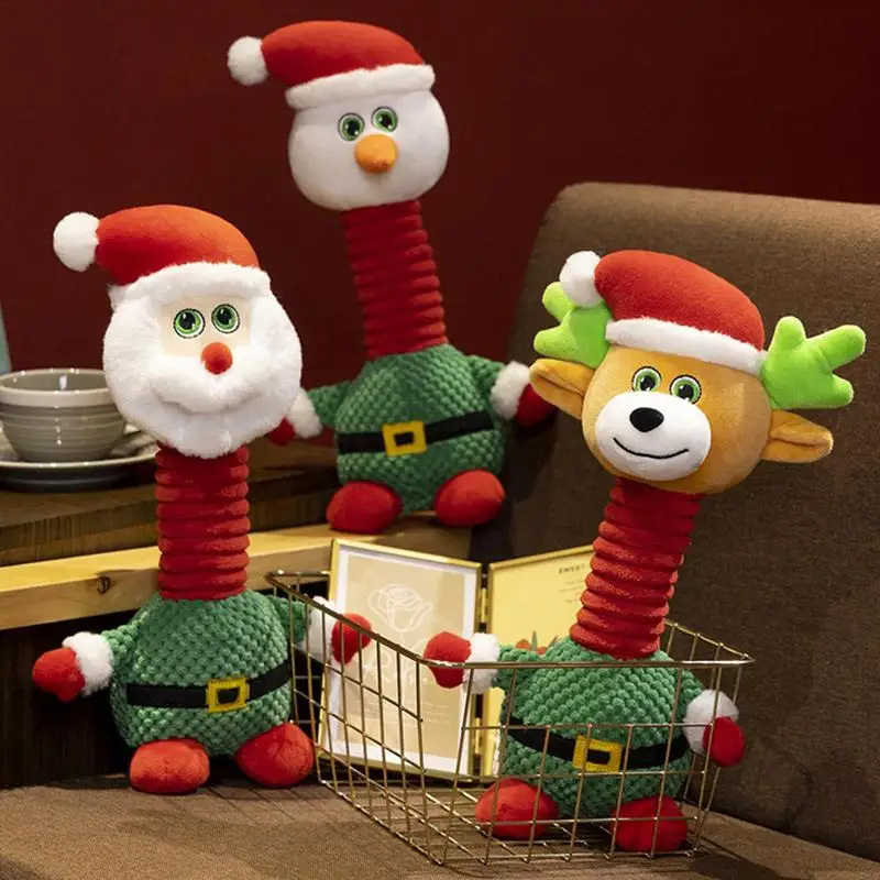

Christmas Dolls Creative Long Neck Plush Santa Claus Doll Handmade Soft Christmas Tree Pandent Dolls for Home Holiday Decor