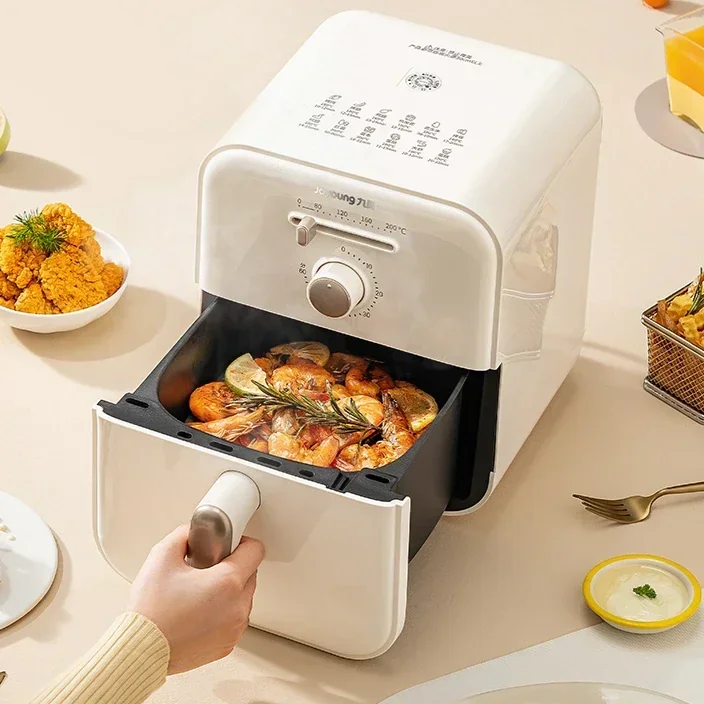Household air fryer. Electric. Auto & smart. Large cap. Multifunc. Fries maker. Stylish & handy. Healthy cook. Advanced feat. 3