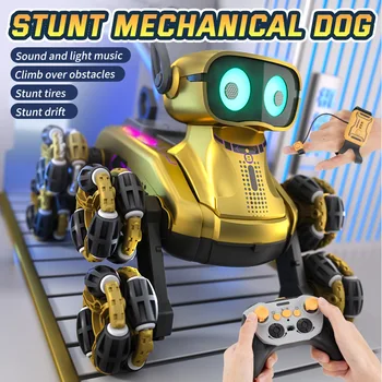 Nuovo cane robot RC con controllo dei gesti - Acrobazia a 8 ruote, giocattolo per trasformare la danza musicale per bambini, ragazzi e ragazze
