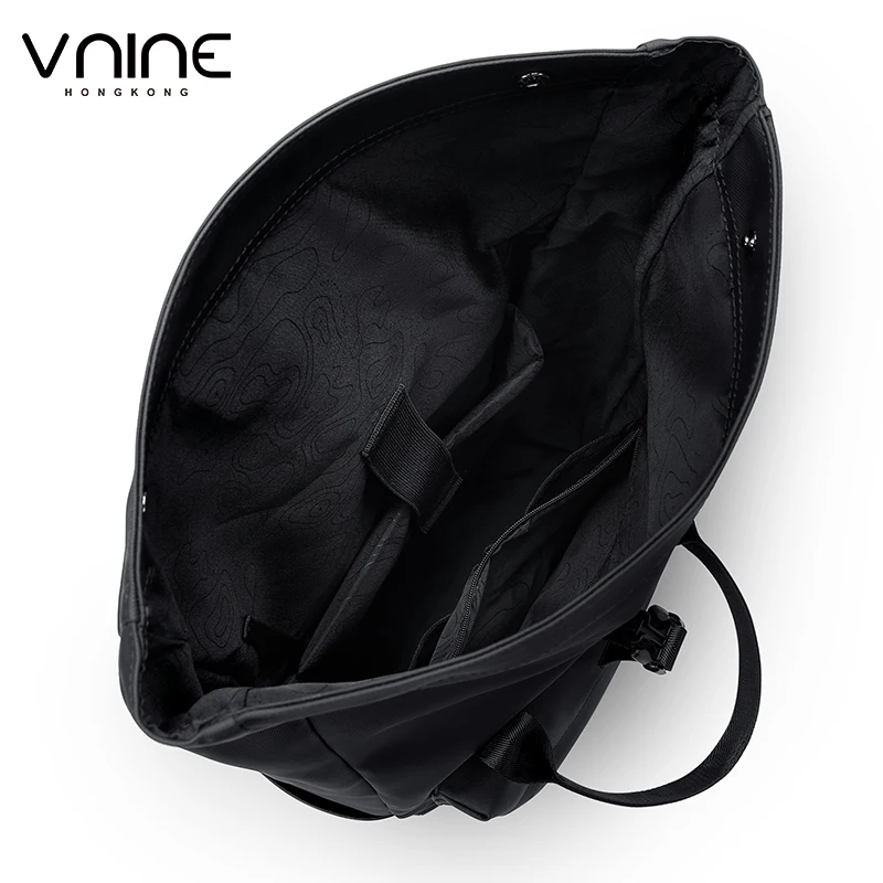 V.NINE Men's Backpack Black 15 inch Laptop Bag Waterproof Backpacks Men Office Work Back Pack with Compartments Multiple Pockets 6