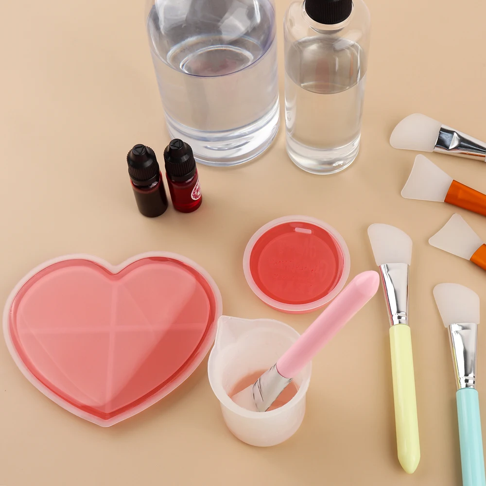 Multifunction Silicone Craft Brush Reusable Resin Epoxy Brushes Set Spreading Tool Spatula Mixed Media Brushes DIY Resin Crafts