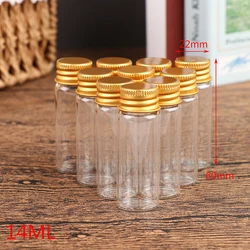 Assorted Set of Mini Glass Jars with Aluminum Lids - 10 Pieces, Multiple Capacities (14ml)