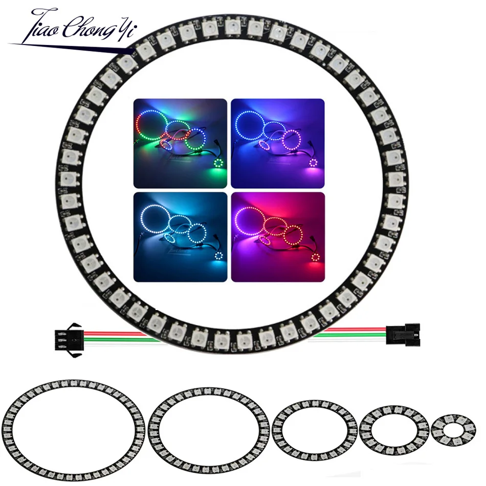 

WS2812B Ring 16 24 35 45 Bits LEDs WS2812B SK6812 5050 RGB Dream Colour LED Ring WS2812 IC 5050 Built-in RGB addressable DC5V
