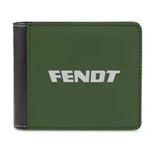 The gray-Fendt 남성용 가죽 지갑, 럭셔리 카드 지갑, 남성 및 여성용, 운송, 트럭, 하베스트 그린, 독일어
