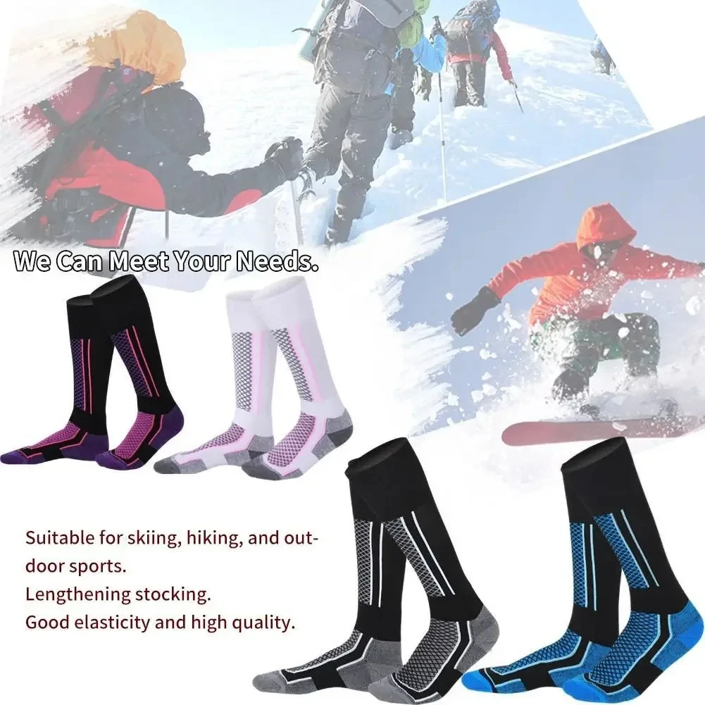 1 Pair Winter Warm Thickening Ski Stockings Hiking Socks For Women Men Children Anti-Cold Outdoor High Sports Stockings