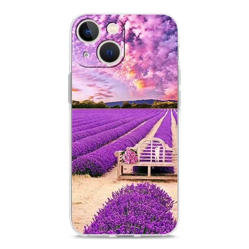 Lavender Purple Flower Clear Phone Case