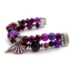 Elegant Elastic Pearl Beaded Bracelet Replacement (Purple)