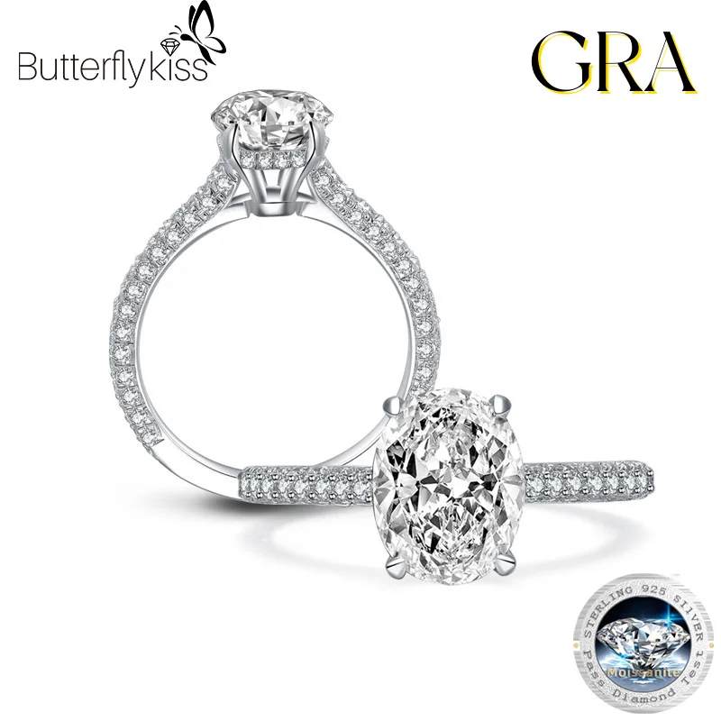 Butterflykiss Oval Cut 2.5 Carat 7*10mm Moissanite Wedding Rings Women