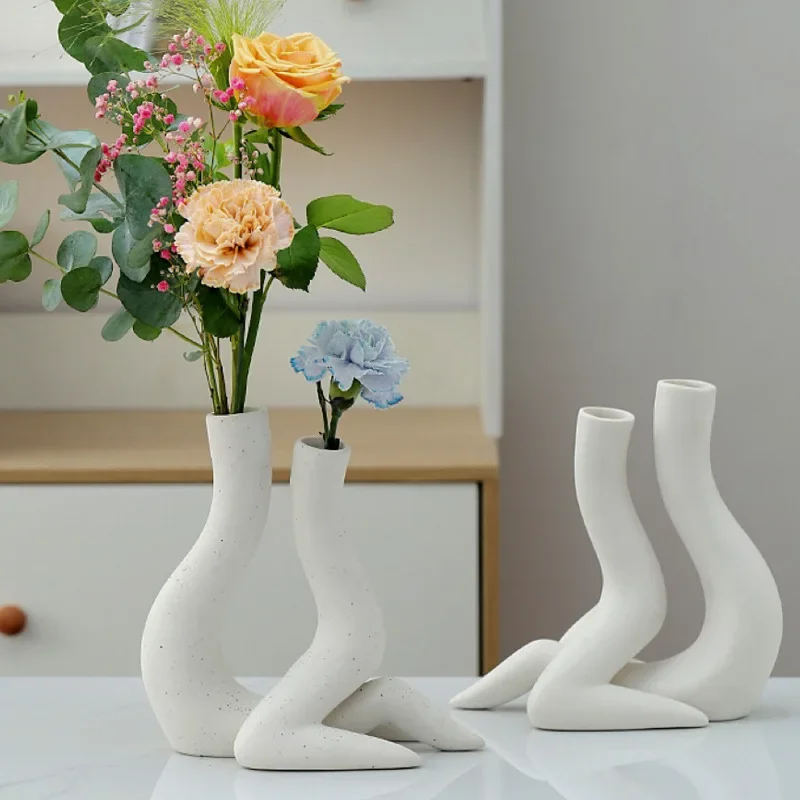 

Creative Human Body Art Vase Nordic Ceramic Decor Vase Flower Arrangement Living Room Home Ornaments Modern High Quality2023 New