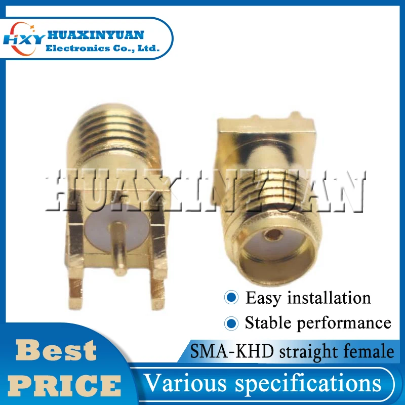 

1pcs/Lot Electric SMA Female Jack Connector For 1.6mmSolder Edge KHD Straight Mount Gold plated RF Connectors Receptacle Solder
