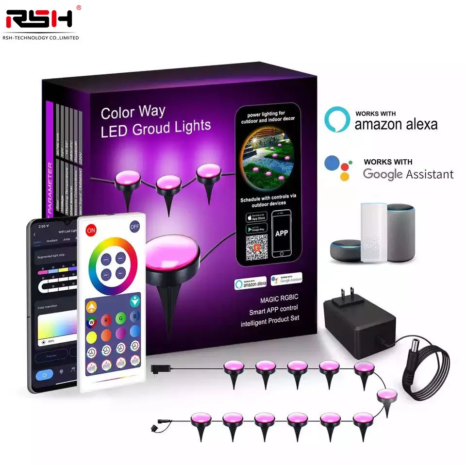 Tuya wi fi Inteligente Jardim Gramado Lâmpada com Alexa Controle de Voz Rgb Multicolorido Lâmpada do Jardim ao ar Livre
