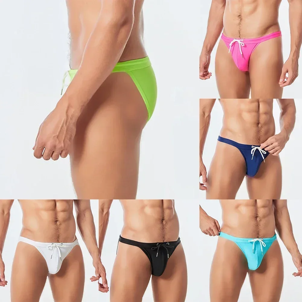 Men Summer Swimwear Swim Briefs Low Waist Bikini Beachwear Surf Board Shorts Sleepwear Undies Swimming Beach - 6