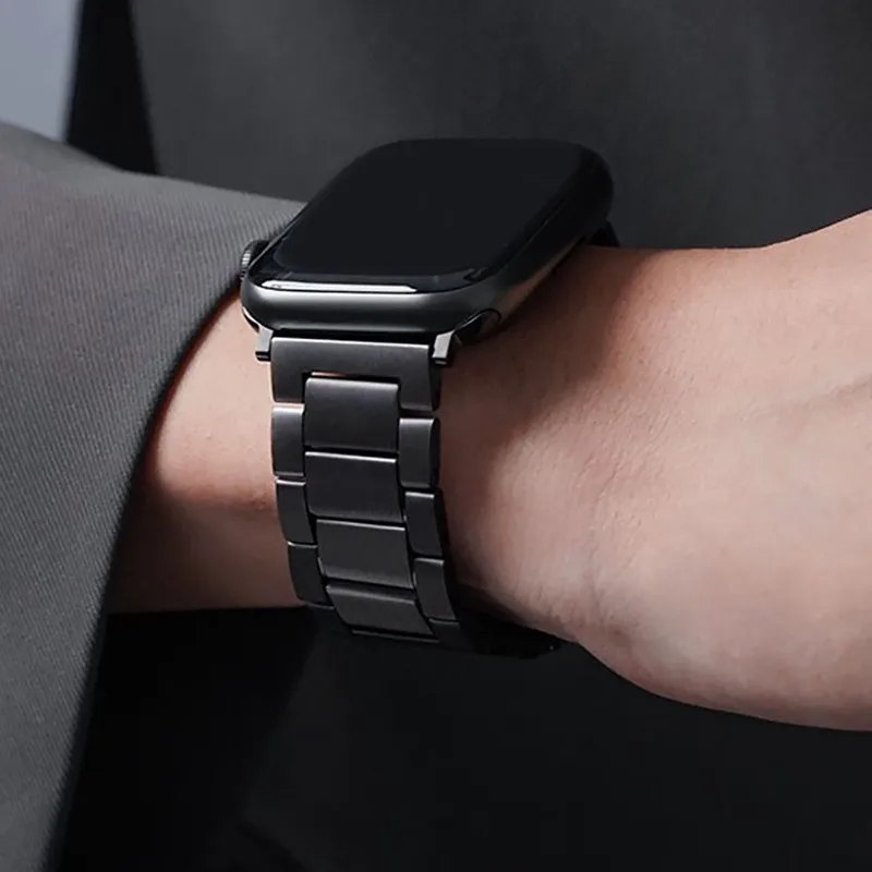 Ultra Titanium Strap For Apple Watch Band 49mm Series 9 8 7 45mm Luxury Business Band For iWatch 6 5 4 44mm 42mm Metal Bracelet