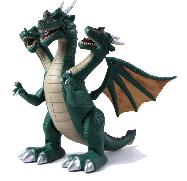 [Funny] Jurassic world Electric Dinosaur flash and sound Three head of drago Talking Toy child Interactive Toy Walk Talk model 2
