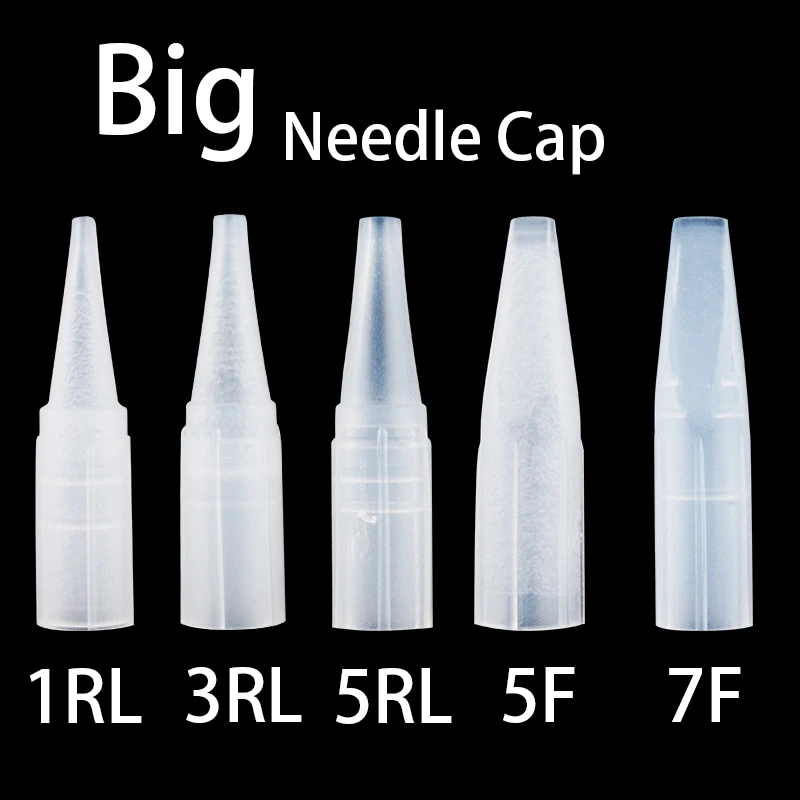 100Pcs Needle Tip 1R/2R-3R/5R-7R Permanent Makeup Needle Cap For Eyebrow Lip Eyeliner Microblading Pmu Tattoo Machine Accesories