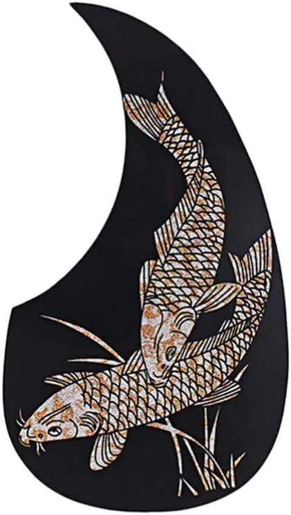 

Fish Black Guitar Pickguard Self Adhesive Electric Guitar Pick Guard Scratch Plate for Guitar Replacement Parts 128MM