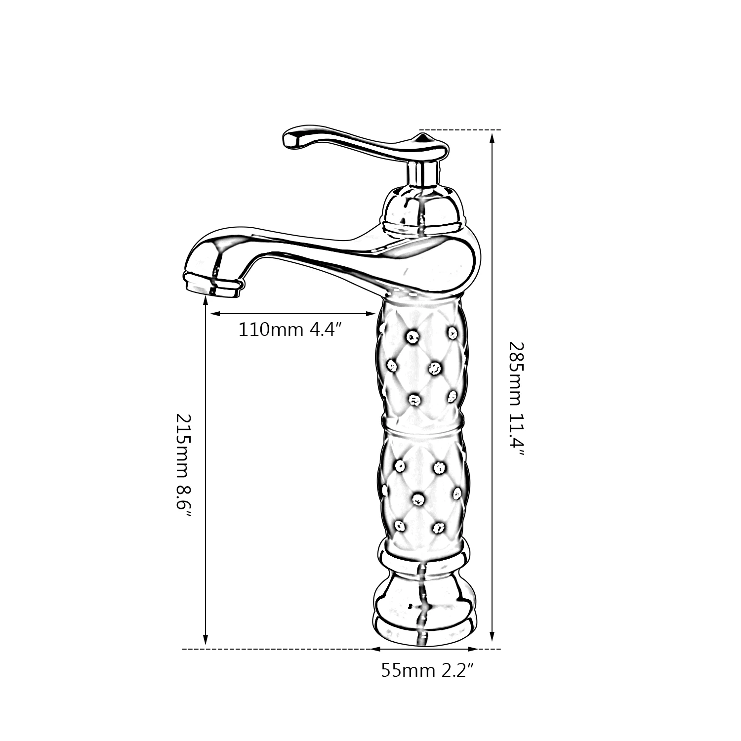 Sfec5b55eb5c84cc28a9257eec664e4035 Monite Golden Plated Ceramic Round Bathroom Combine Faucet Set Lavatory Washbasin Sink Diamond Setting Mixer Faucet w/ Pop Drain Mallzona