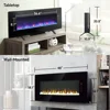48 Inch Electric Fireplace , Wall Mounted Electric Fireplace with Remote and Multi Color Flame & Emberbed,1400W Stove Fireplaces 3